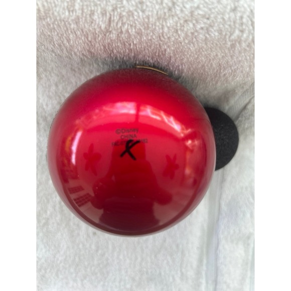 Mickey Mouse Santa Belt black glitter Glass Ornament - Picture 4 of 5